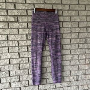 Lululemon Purple Heathered Striped Cropped Wunder Under Leggings Size 4